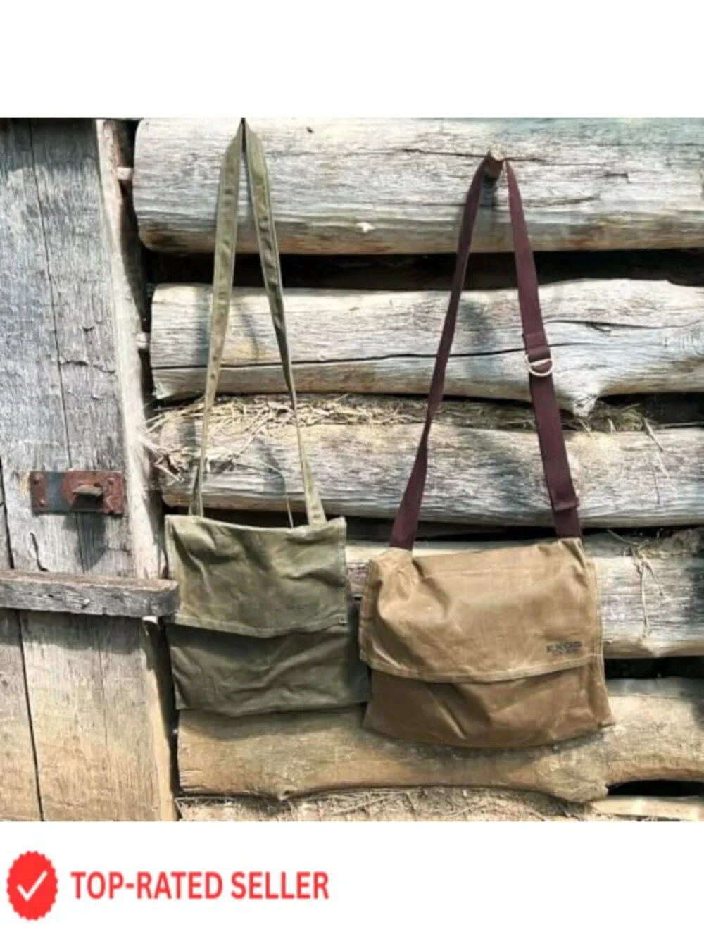 Waxed Canvas Haversack Bushcraft Shoulder Bag - Messenger Bag for Gardening &